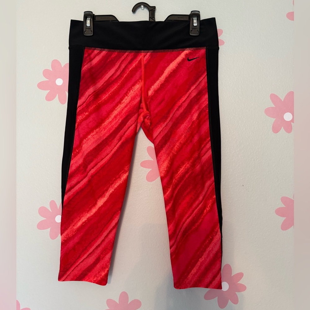 Nike Kids Vibrant Red and Black Leggings